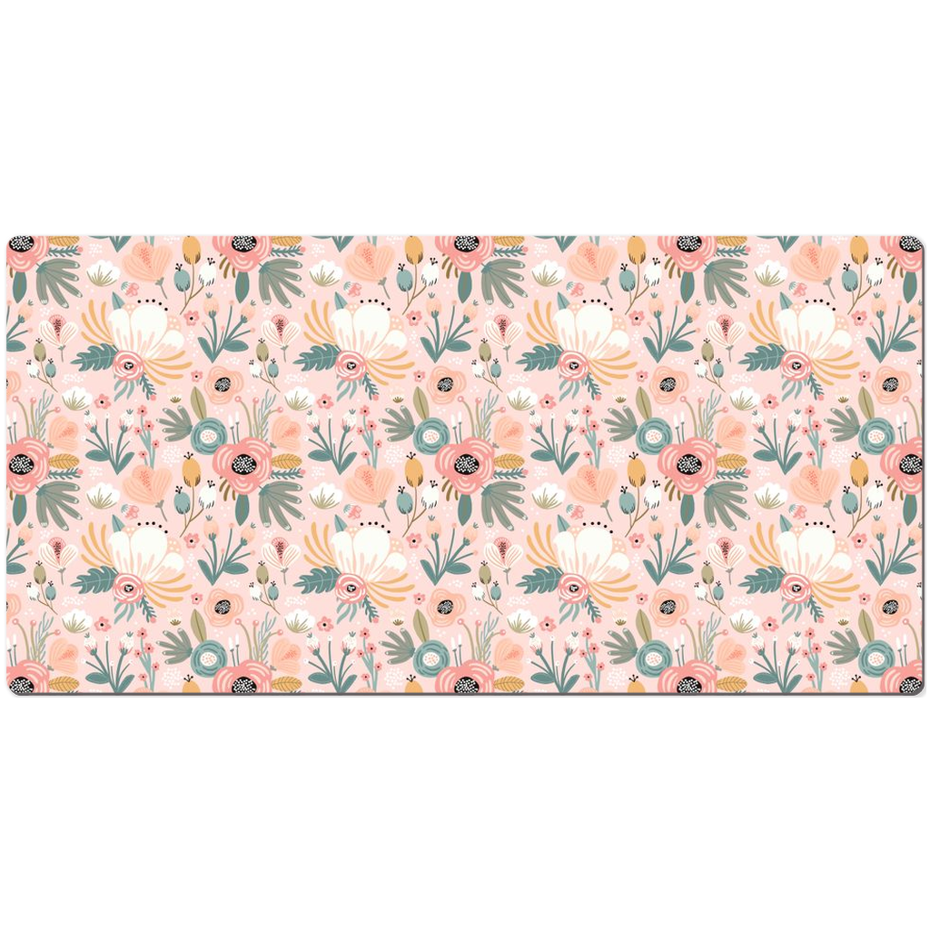 Desk Mat - Wild Florals (Pink & Green)