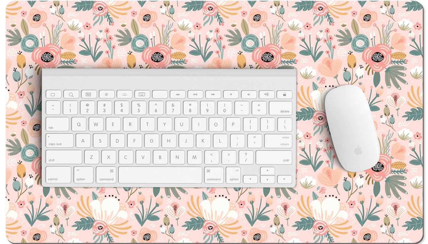 Desk Mat - Wild Florals (Pink & Green)